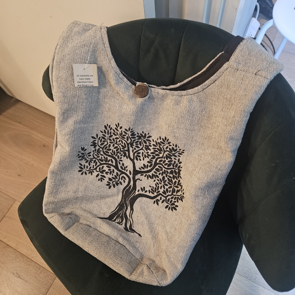 Tree Design Crossbody Bag - Gray